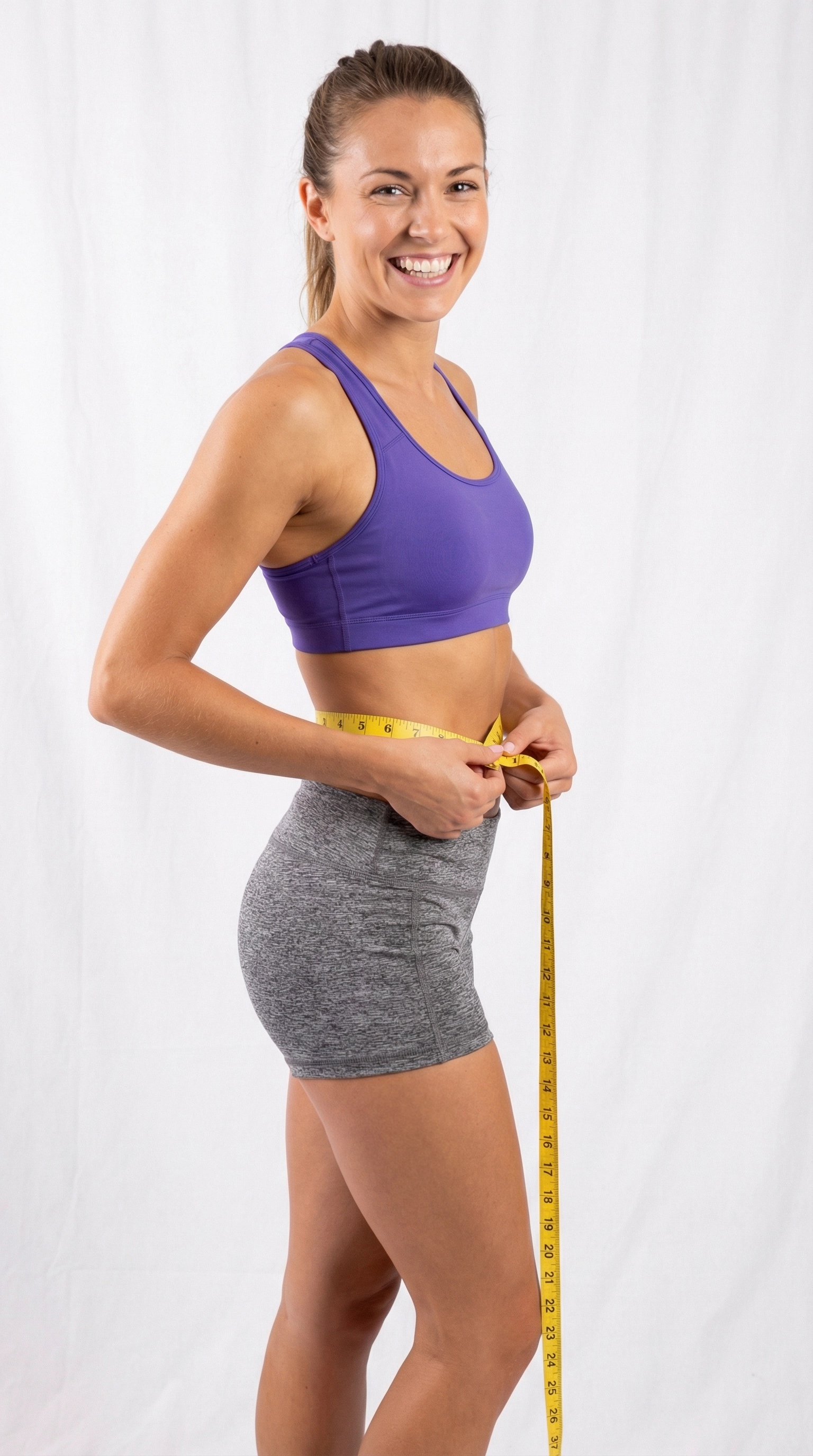 Mulher medindo cintura